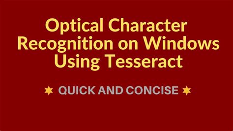 ocr tesseract|tesseract ocr windows 10.
